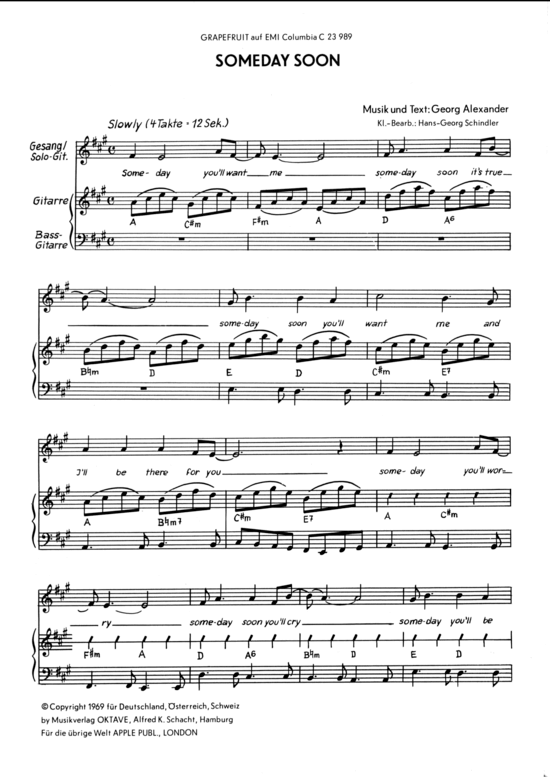 Someday Soon (Klavier + Gesang) (Klavier  Gesang) von Grapefruit (1965)