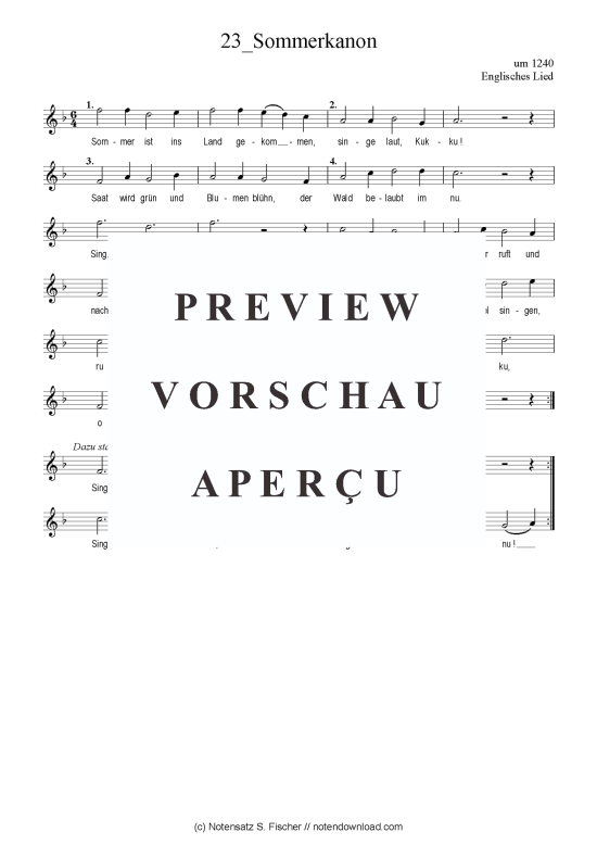 Sommerkanon (Gemischter Chor) (Gemischter Chor) von um 1240 Englisches Lied