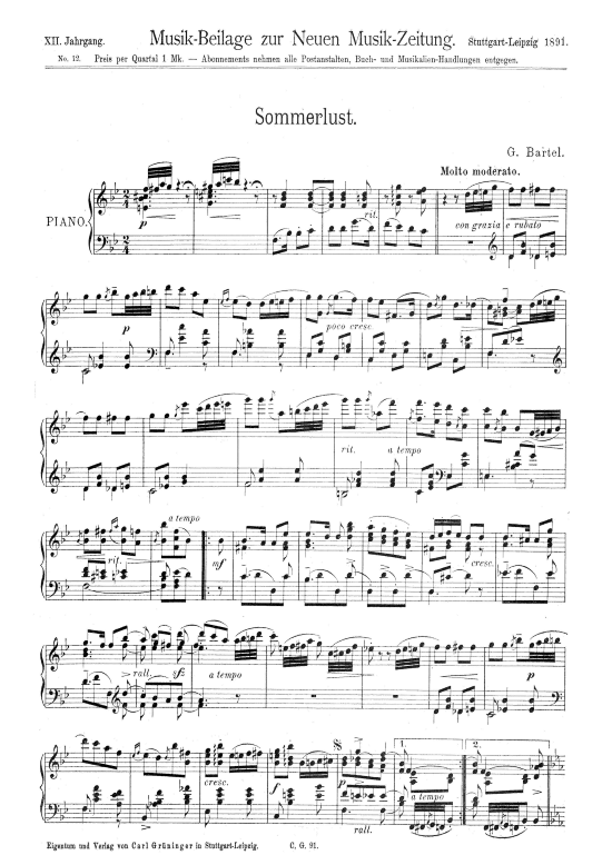 Sommerlust (Klavier Solo) (Klavier Solo) von G nther Bartel
