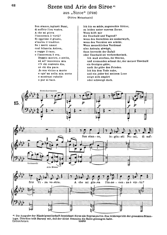Son stanco ingiusti numi (Alt + Klavier) (Klavier  Alt) von G. F. H ndel