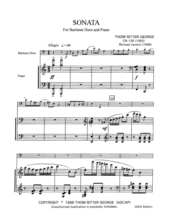 Sonata (Bariton Horn + Klavier) (Klavier  Bariton) von Thom Ritter George