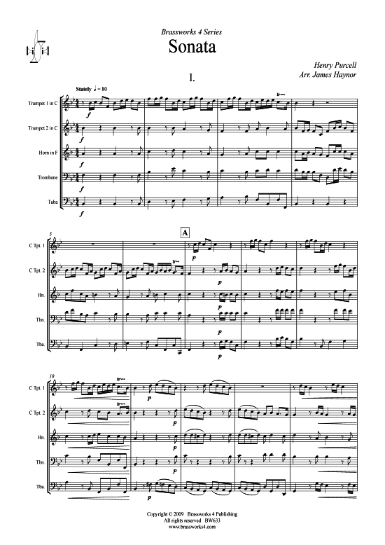 Sonata (Blechbl serquintett + Alternativ-St.) (Quintett (Blech Brass)) von Henry Purcell