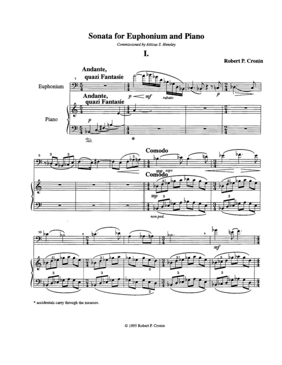 Sonata (Euphonium + Klavier) (Klavier  Euphonium) von Robert Cronin