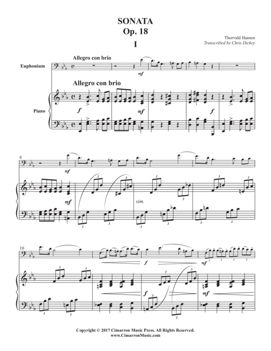 Sonata (Euphonium Tuba + Klavier) (Klavier  Euphonium) von Thorvald Hansen