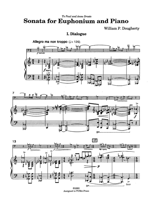 Sonata for Euphonium (Euphonium + Klavier) (Klavier  Euphonium) von William Dougherty