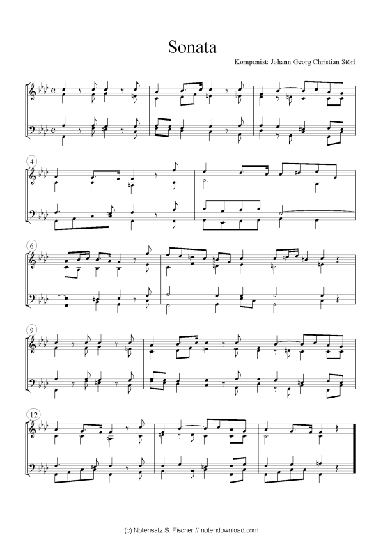 Sonata (Quartett in C) (Quartett (4 St.)) von Johann Georg Christian St rl