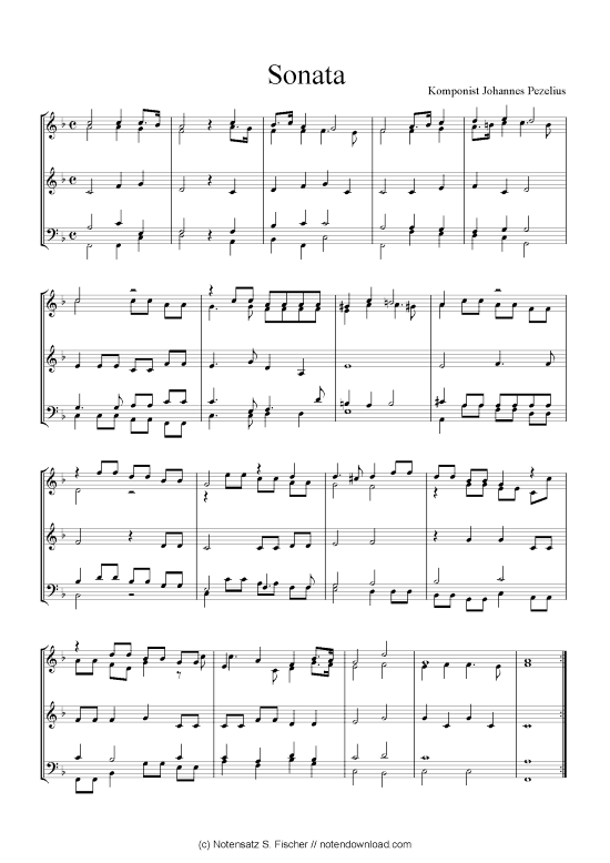Sonata (Quartett in C) (Quartett (4 St.)) von Johannes Pezelius