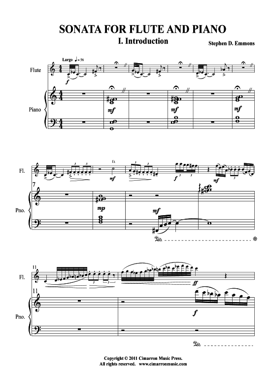 Sonata (Querfl ouml te + Klavier) (Klavier  Querfl te) von Stephen Emmons
