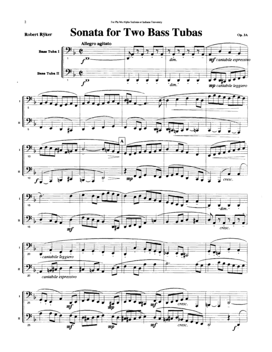 Sonata (Tuba Duett) (Duett (Tuba)) von Robert Ryker