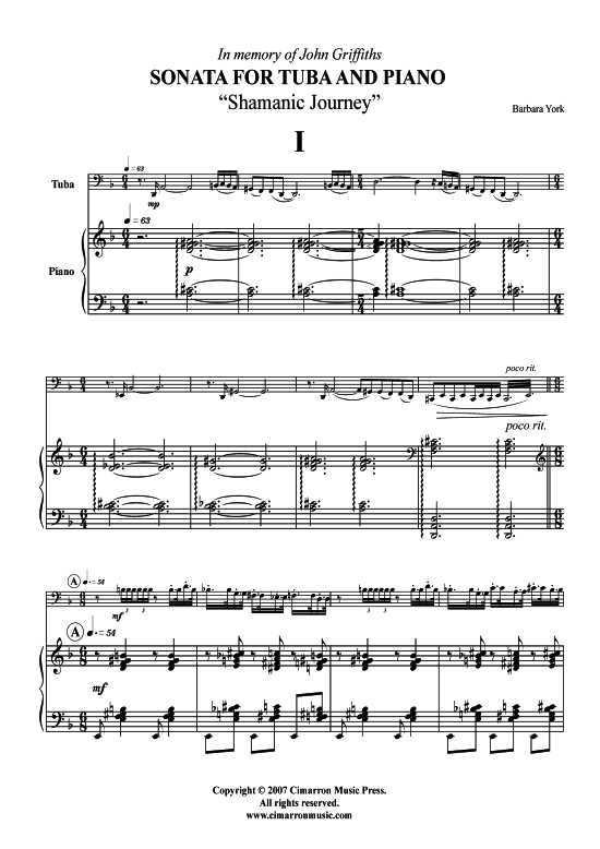 Sonata (Tuba + Klavier) (Klavier  Tuba) von Barbara York