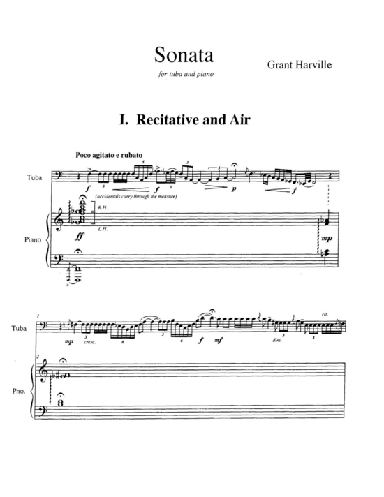 Sonata (Tuba + Klavier) (Klavier  Tuba) von Grant Harville
