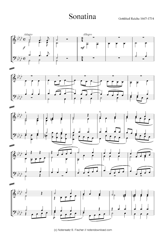 Sonatina As-Dur (Quartett Bl ser klingend) (Posaunenchor) von Gottfried Reiche 1667-1734