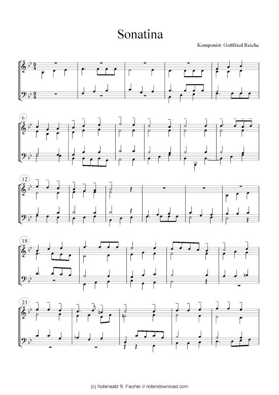 Sonatina (Quartett in C) (Quartett (4 St.)) von Gottfried Reiche
