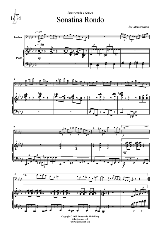 Sonatina Rondo (Posaune + Klavier) (Klavier  Posaune) von Joe Miserendino