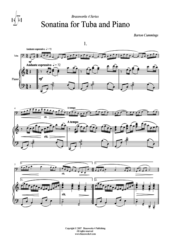 Sonatina (Tuba + Klavier) (Klavier  Tuba) von Barton Cummings