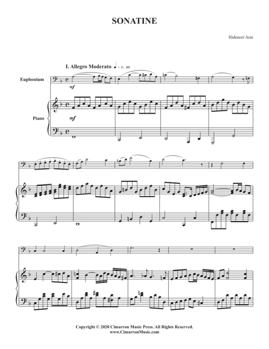 Sonatine (Euphonium + Klavier) (Klavier  Euphonium) von Hidenori Arai