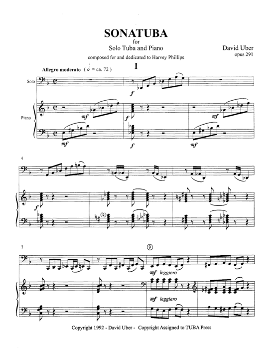 Sonatuba (Tuba + Klavier) (Klavier  Tuba) von David Uber