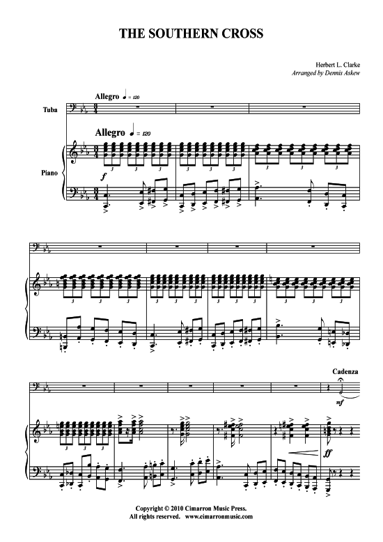 Southern Cross (Tuba + Klavier) (Klavier  Tuba) von Herbert Lincoln Clarke