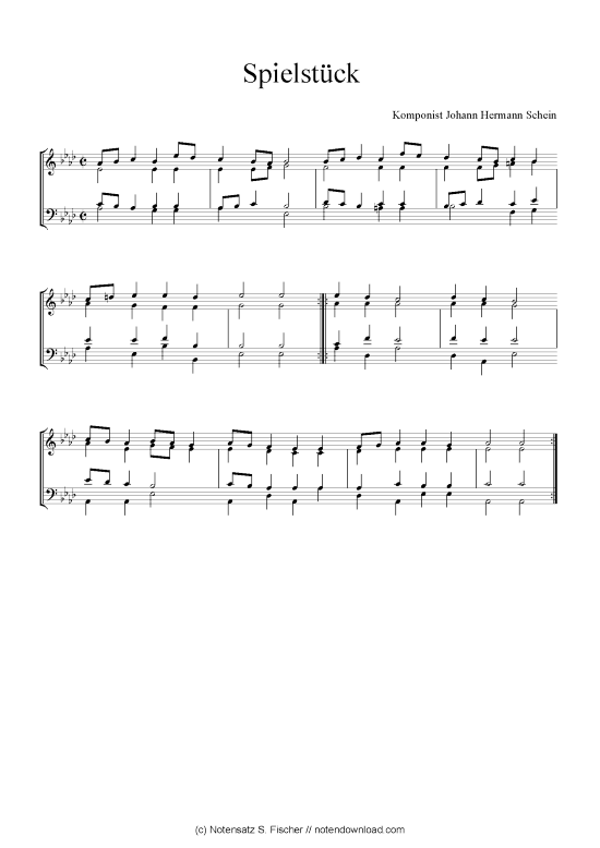 Spielst ck (Quartett in C) (Quartett (4 St.)) von Johann Hermann Schein