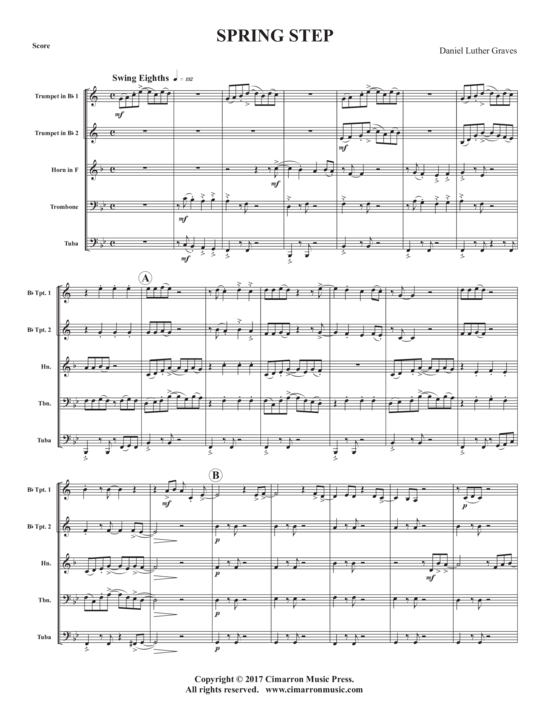Spring Step (Blechbl auml serquintett) (Quintett (Blech Brass)) von Daniel Luther Graves