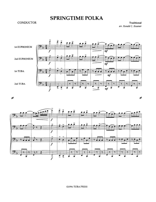 Springtime Polka (Tuba Quartett EETT) (Quartett (Tuba)) von Ronald Knoener