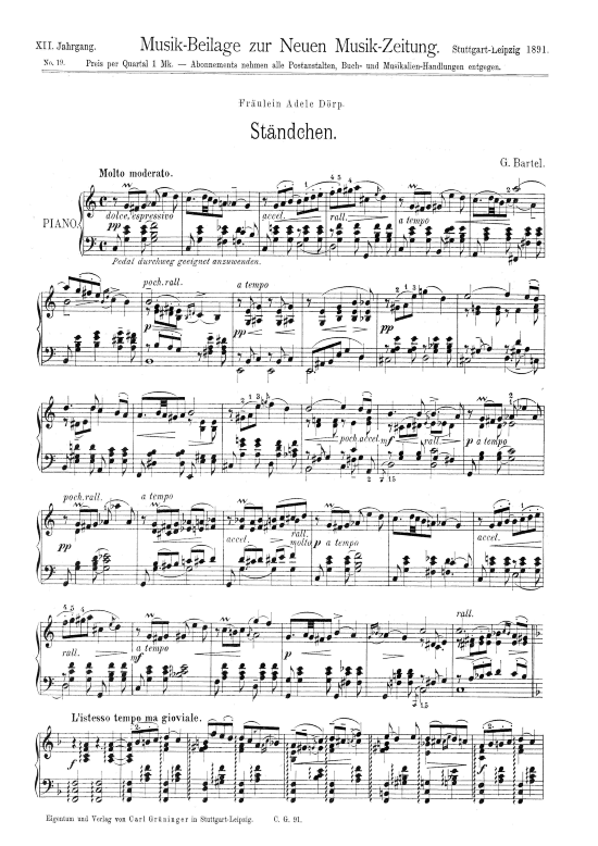 St ndchen (Klavier Solo) (Klavier Solo) von G nther Bartel