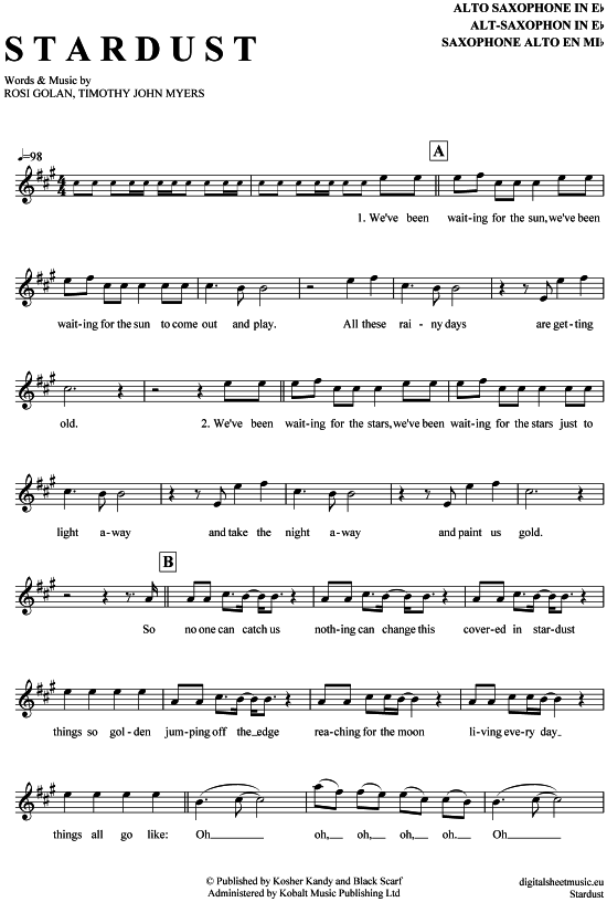 Stardust (Alt-Sax) (Alt Saxophon) von Lena