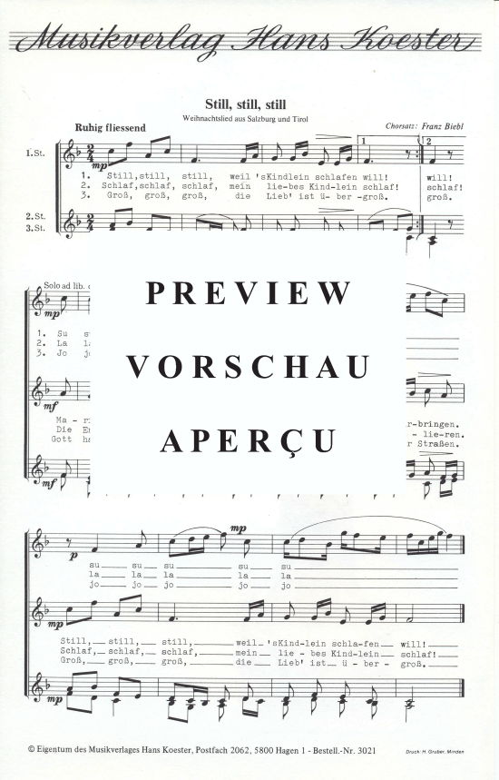 Still still still (Frauenchor) (Frauenchor) von Chorsatz Biebl Franz