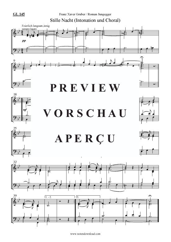 Stille Nacht (Intonation und Choral) (Orgel) (Orgel Solo) von Franz Xaver Gruber