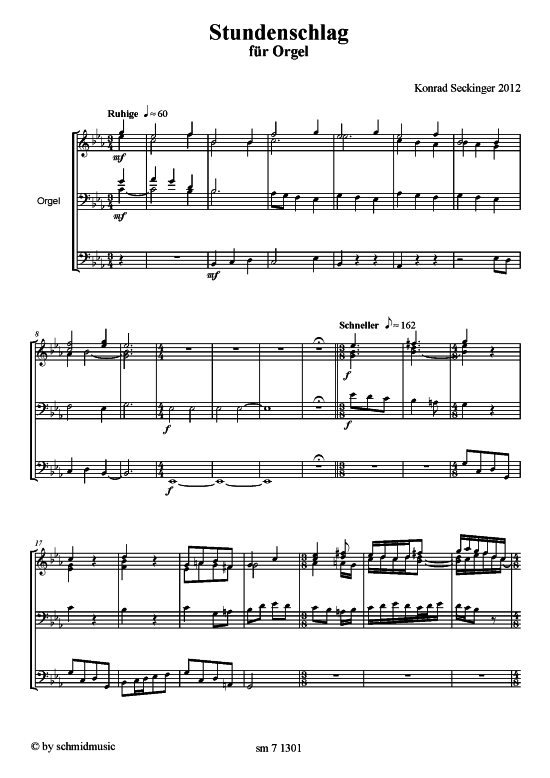 Stundenschlag (Orgel Solo) (Orgel Solo) von Konrad Seckinger