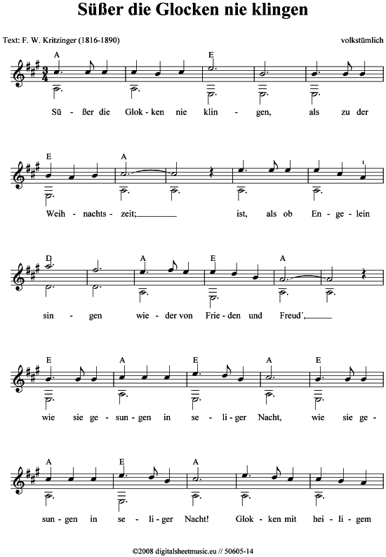 S er die Glocken nie klingen (Gitarre) von Weihnachtslied