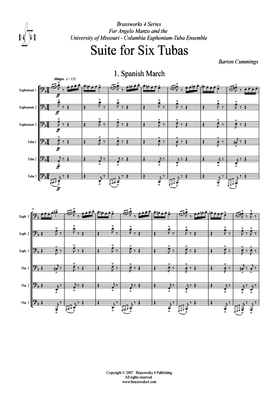 Suite for Six Tubas (Tuba Ensemble) (Ensemble (Blechbl ser)) von Barton Cummings