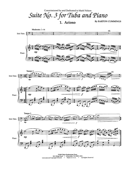 Suite No. 3 (Tuba + Klavier) (Klavier  Tuba) von Barton Cummings