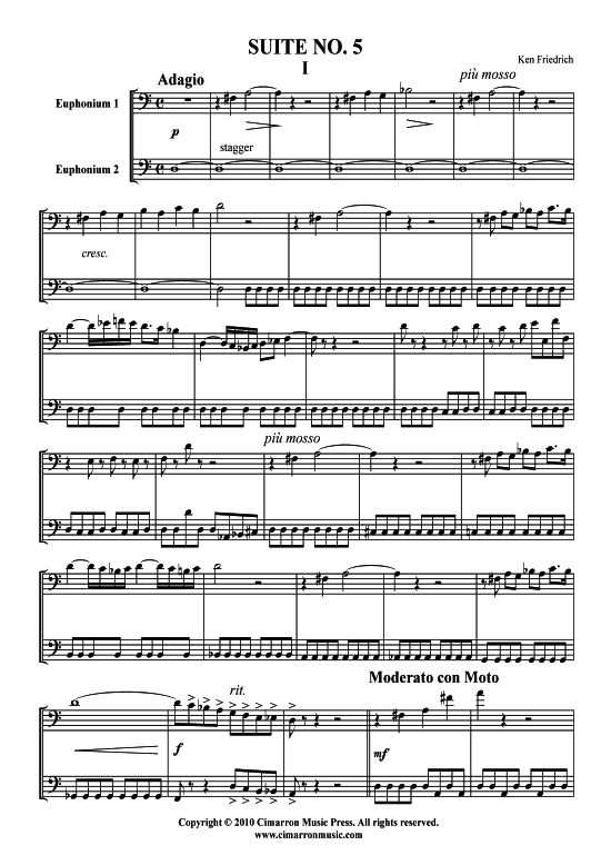 Suite Nr. 5 (2x Bariton Posaune) (Duett (Posaune)) von Kenneth Friedrich
