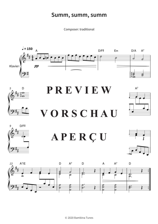 Summ summ summ (Klavier Solo) (Klavier Solo) von traditional