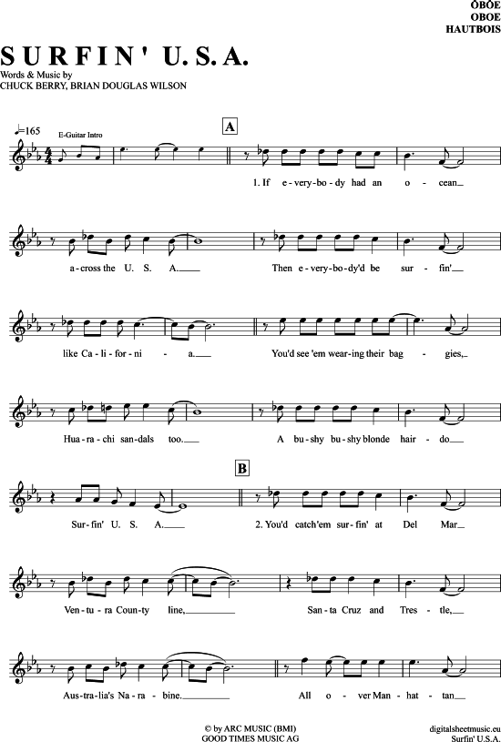 Surfin U.S.A. (Oboe) (Oboe Fagott) von Beach Boys