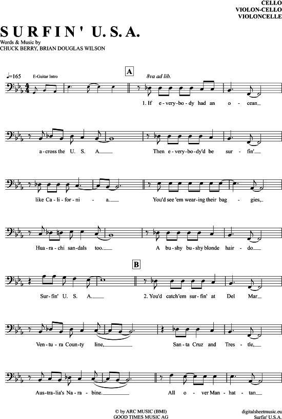 Surfin U.S.A. (Violon-Cello) (Violoncello) von Beach Boys