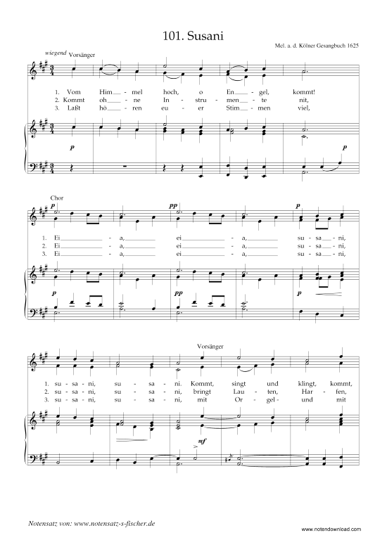 Susani (Klavier + Gesang) (Klavier  Gesang) von Weihnachtslied aus K ln