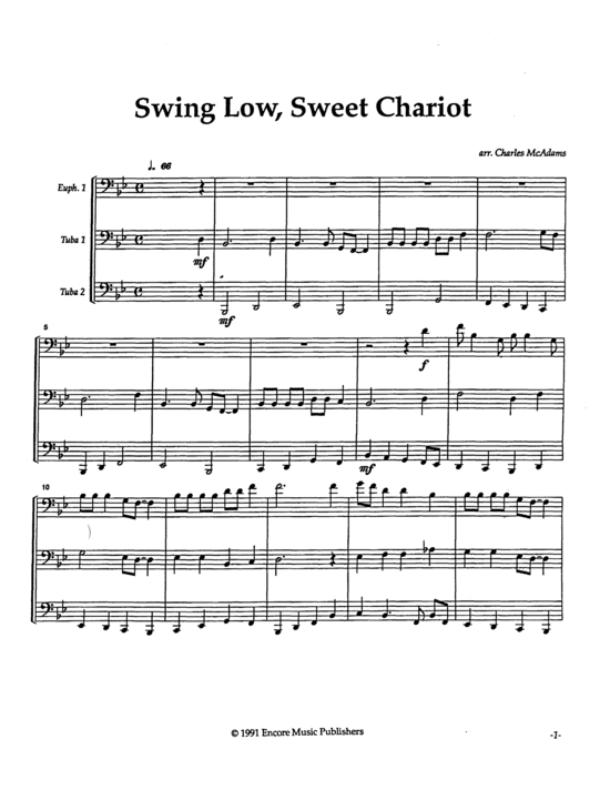 Swing Low Sweet Chariot (Tuba Trio ETT) (Trio (Blech Brass)) von Charles Mcadams