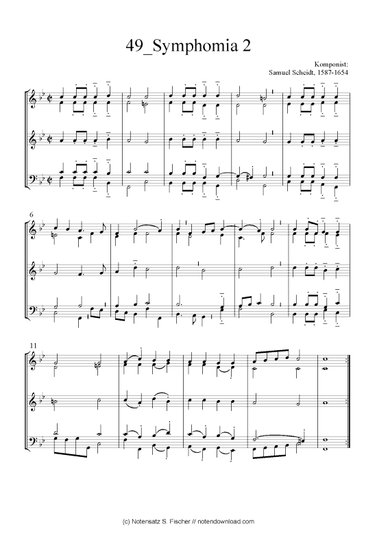 Symphomia (Quartett in C) (Quartett (4 St.)) von Samuel Scheidt 1587-1654