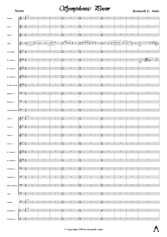 Symphonic Poem (Concert Band) (Concert Band) von Kenneth Amis (nur Partitur )