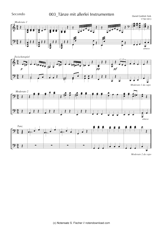 T nze mit allerlei Instrumenten (Klavier vierh ndig) (Klavier vierh ndig) von Daniel Gottlob T rk (1756-1813) 