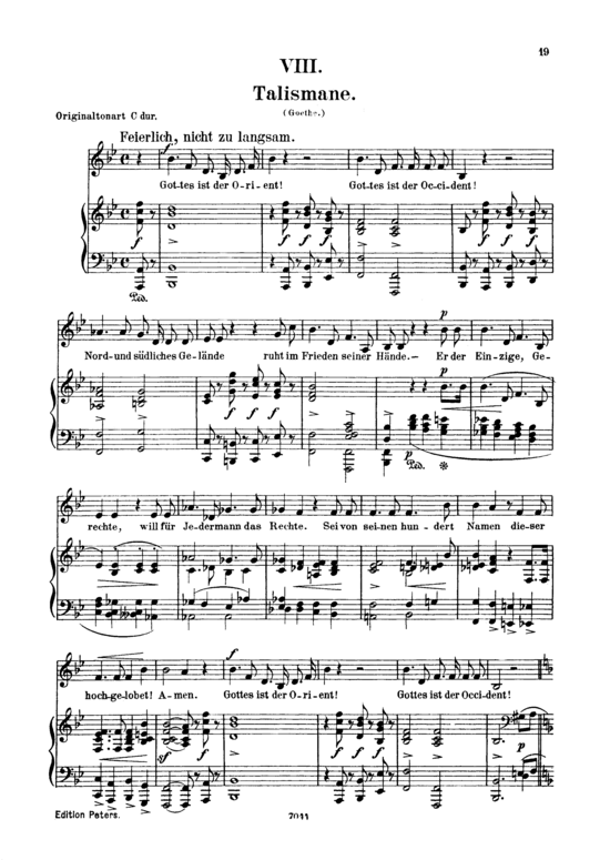Talismane Op.25 No.8 (Gesang tief + Klavier) (Klavier  Gesang tief) von Robert Schumann