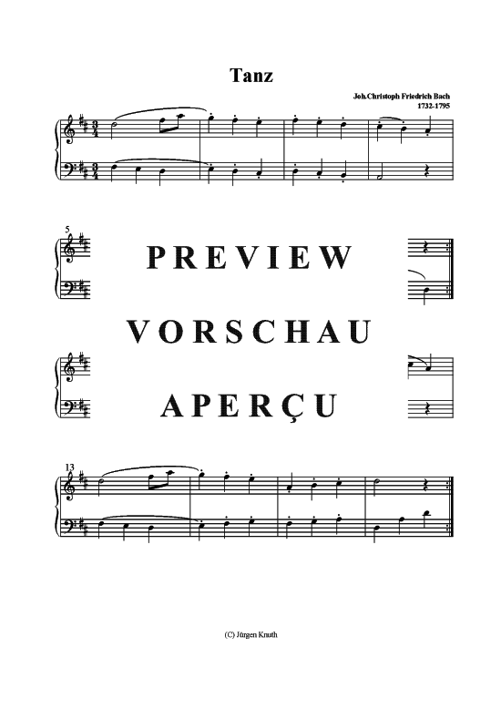 Tanz (Klavier Solo) (Klavier Solo) von Johann-Christoph-Friedrich Bach