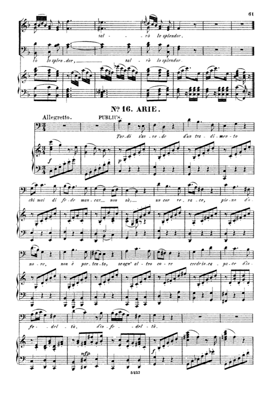 Tardi s avvede d un tradimento (Klavier + Bass Solo) (Klavier  Bass) von W. A. Mozart (K.621)