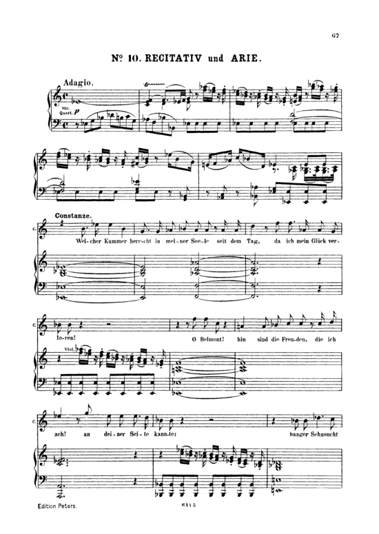 Taurigkeit ward mich zum lose (Klavier + Sopran Solo) (Klavier  Sopran) von W. A. Mozart (K.384)