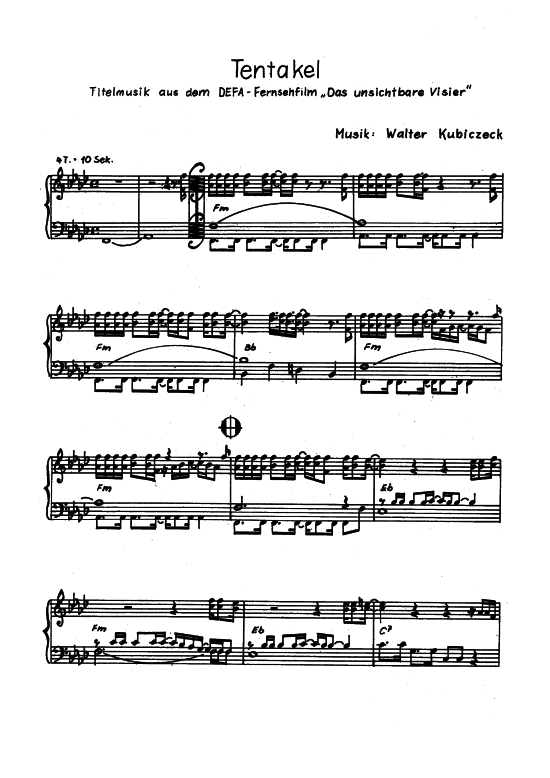 Tentakel (Klavier + Gesang) (Klavier Gesang  Gitarre) von Walter Kubiczeck