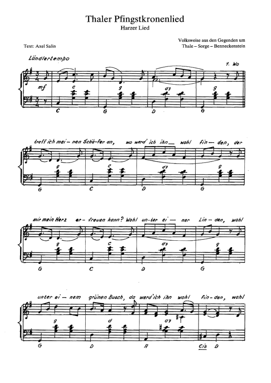 Thaler Pfingstkronenlied (Akkordeon) (Akkordeon) von Harzer Lied