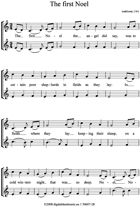 The first Noel (2x Klarinette) (Duett (Klarinette)) von Weihnachtslied (sehr einfach)