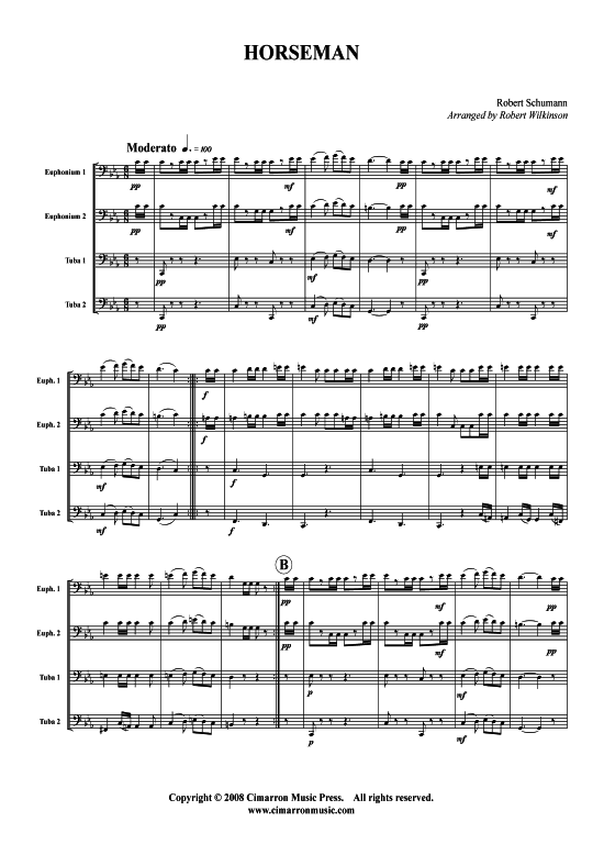 The Horseman (Tuba Quartett 2x Bariton 2xTuba) (Quartett (Tuba)) von Robert Schumann